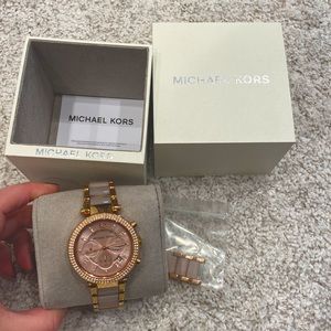 Michael Kors watch 💗 Pink & Gold Swarovski crystals